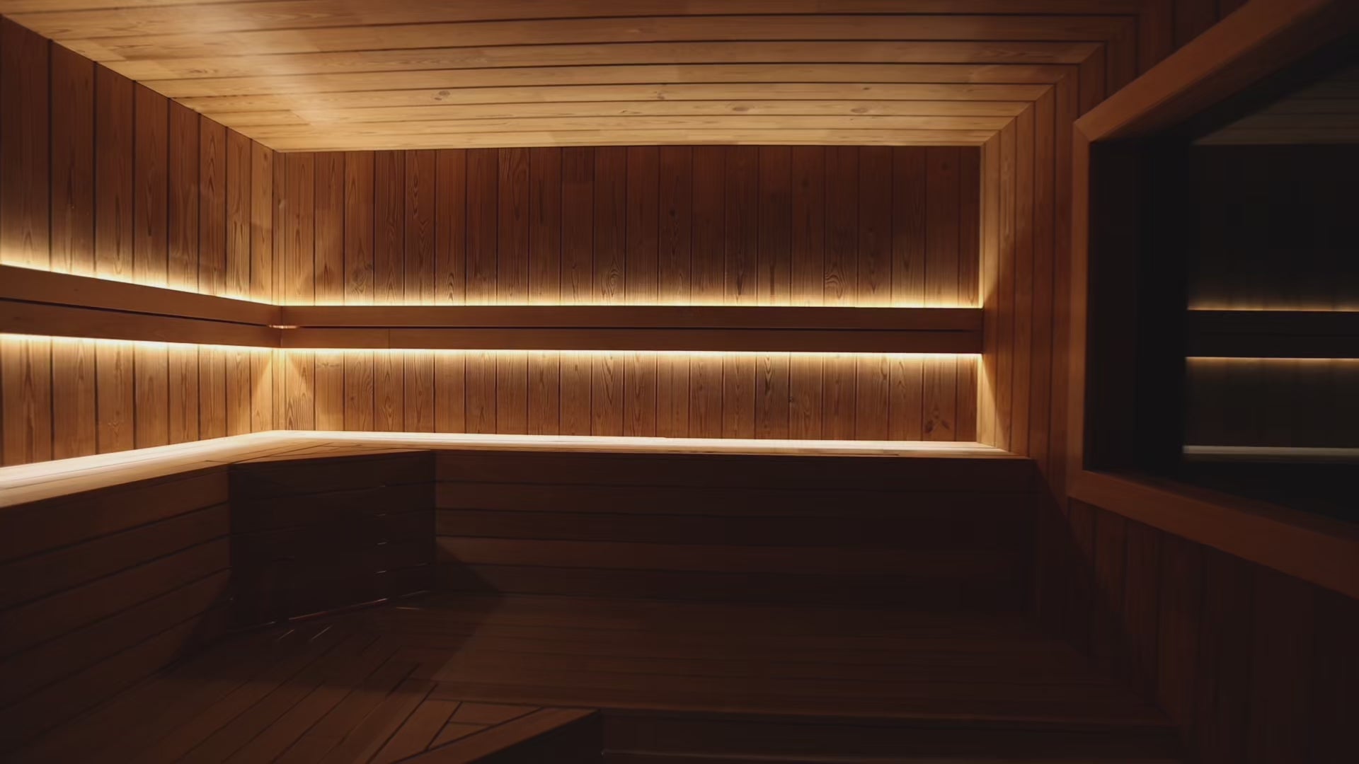 Sol Saunas, Prahran, charcoal and blonde timber social sauna