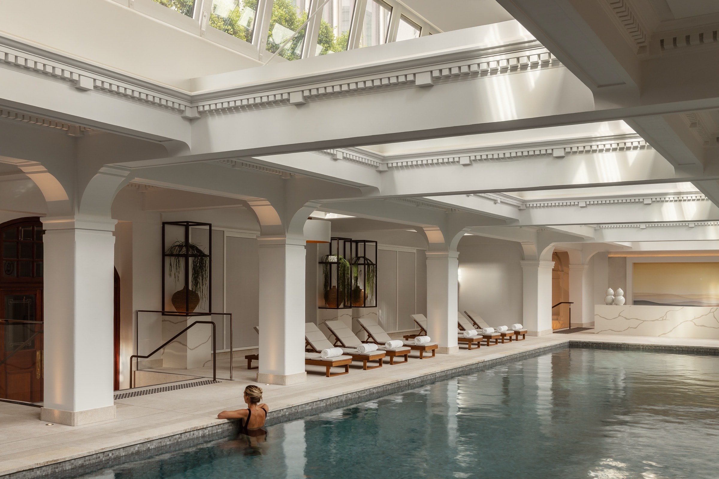 Auriga Spa at Capella Sydney, warm timber interiors with greenery walls