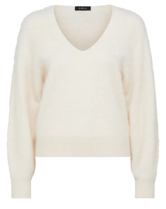 Cable Melbourne Brushed Cashwool V Jumper