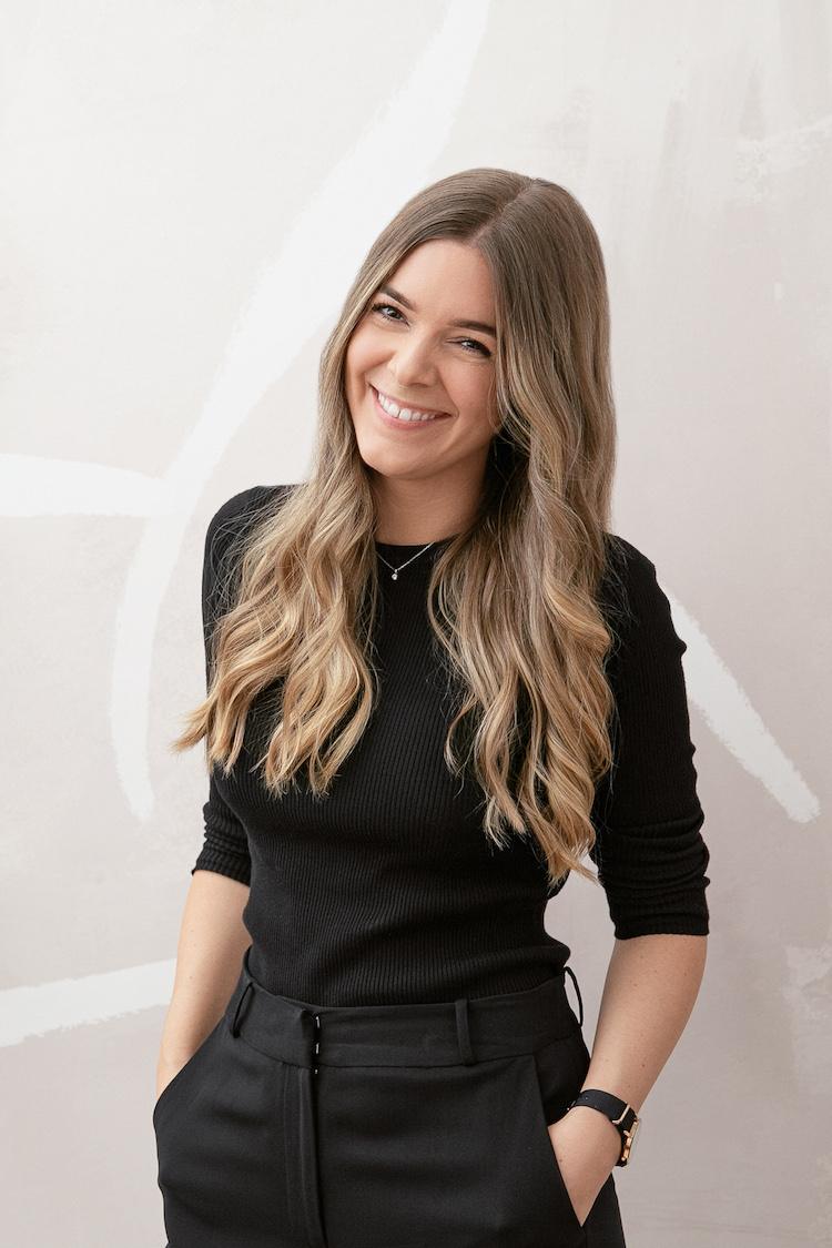 Delphine Sorel portrait at her Sydney brow salon