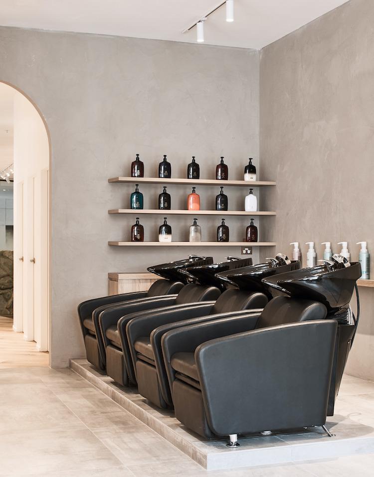 Hairstyling in progress at KODA Cutters, Bondi Beach