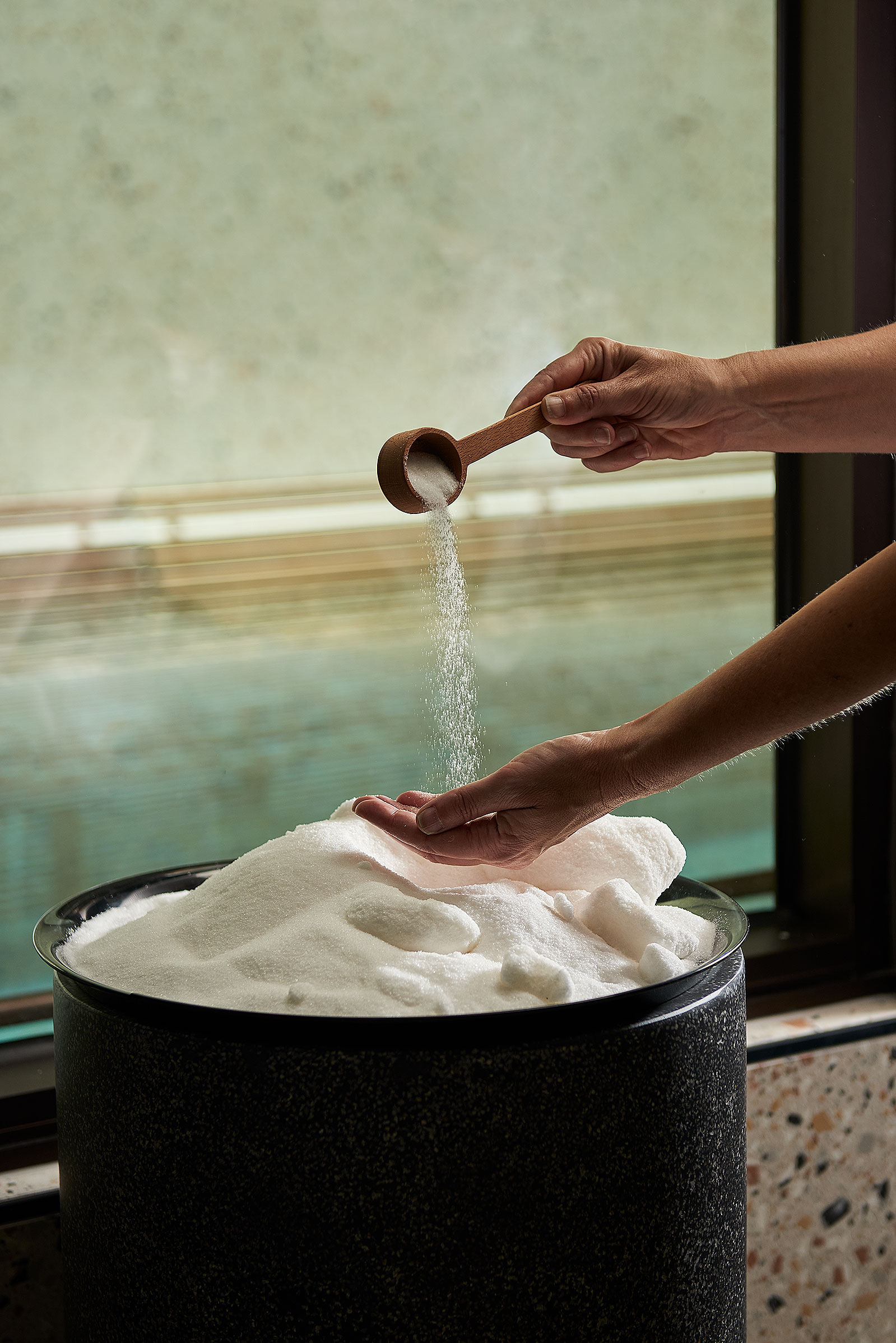 Inside the bathhouse at Aurora Spa Sorrento