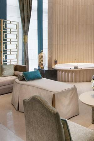 The Indulgence Suite boasts a private Jacuzzi