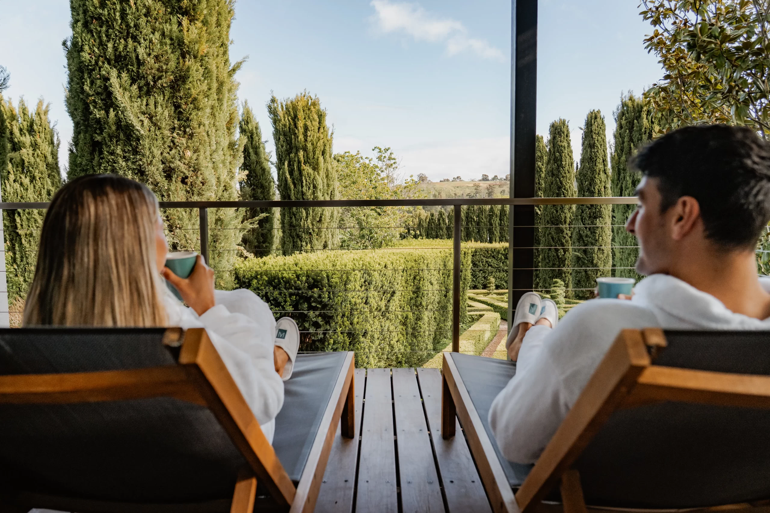 Sun deck at The Mineral Spa, Hepburn Springs