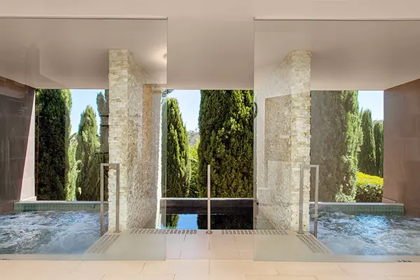 The Mineral Spa retreat building set within bushland, Hepburn Springs