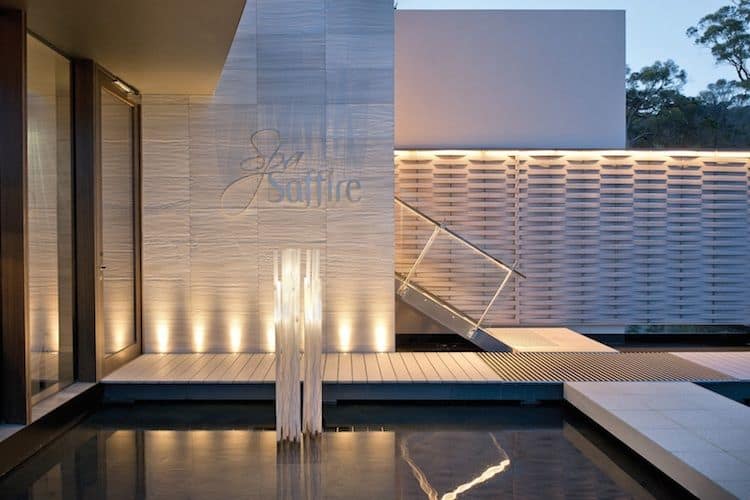 Spa Saffire entrance overlooking the Freycinet Peninsula