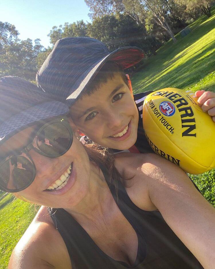 With her son, Johnas